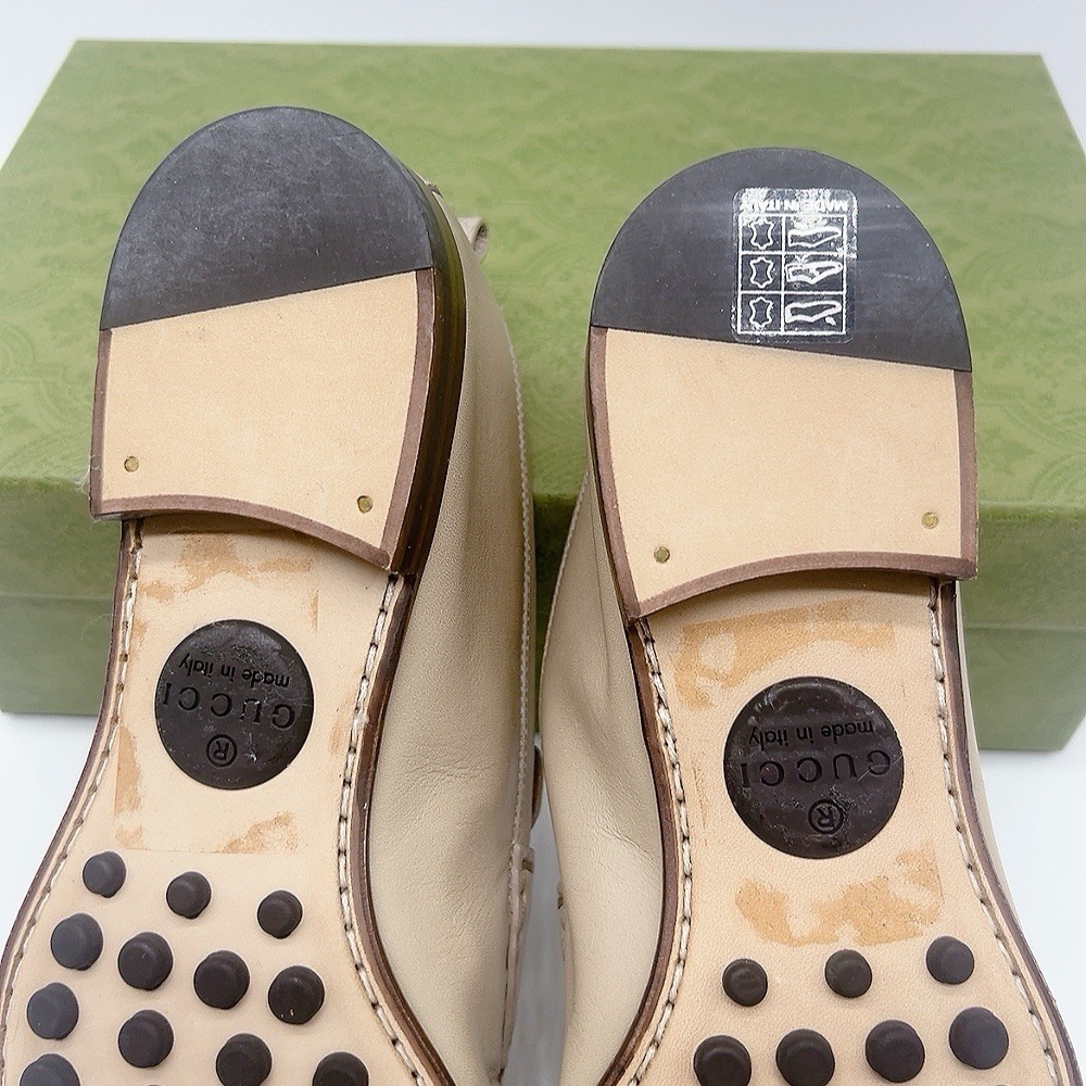 Gucci Women's Slip On Loafers Flats Tan Leather Size UK 6 US 9 - Picture 11 of 14